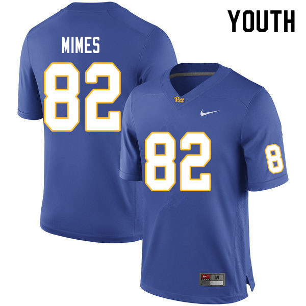 Youth #82 Kaymar Mimes Pitt Panthers College Football Jerseys Sale-Royal